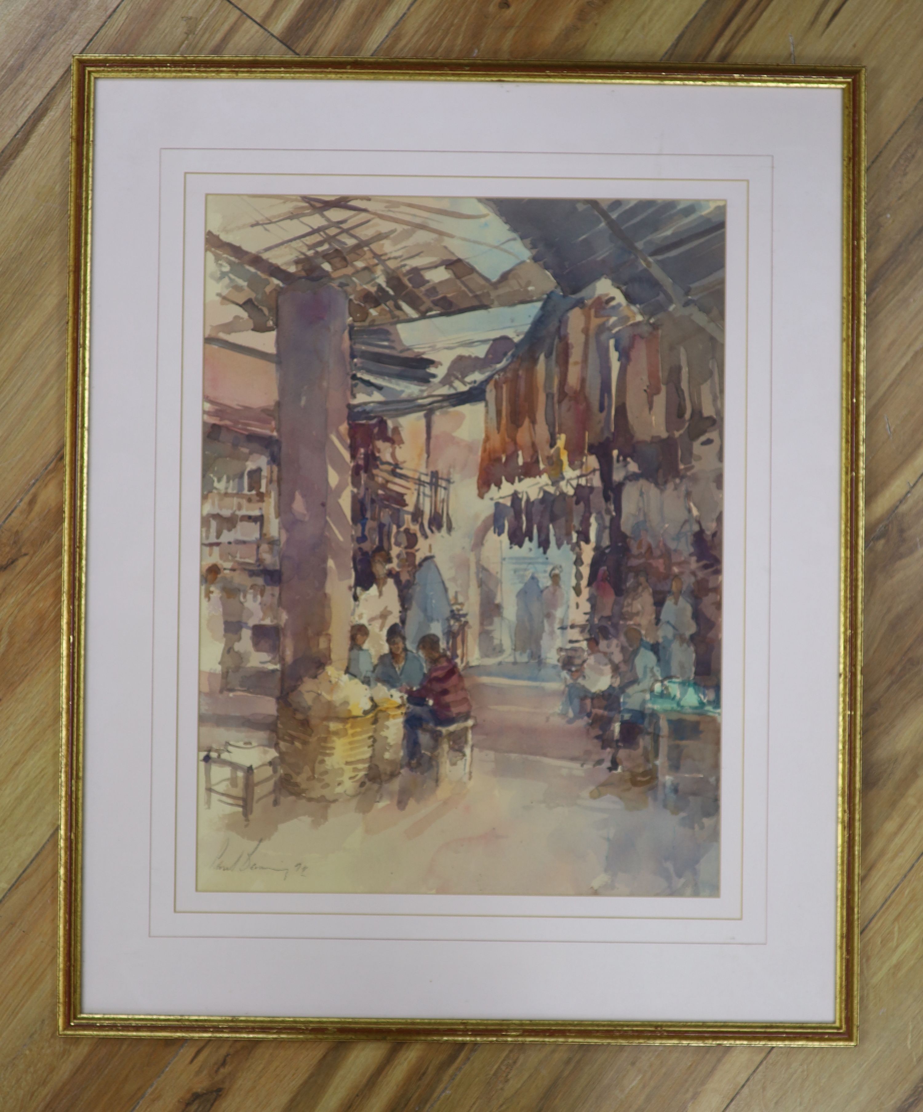 Paul Banning RI, RSMA (1934-), watercolour, Chinese laundry, signed, 48 x 36cm